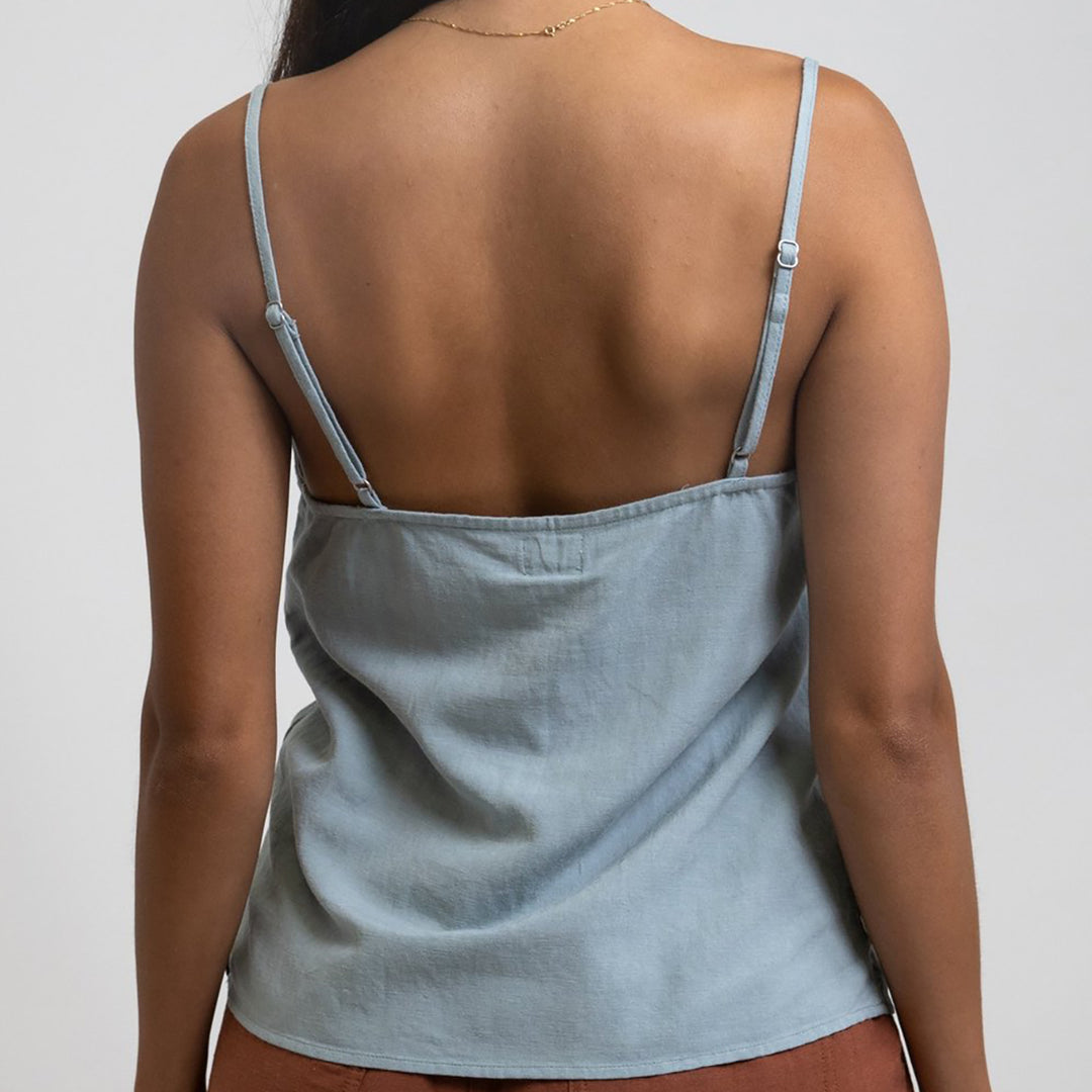 Rhythm Dreamer Tie Front Top - Moss