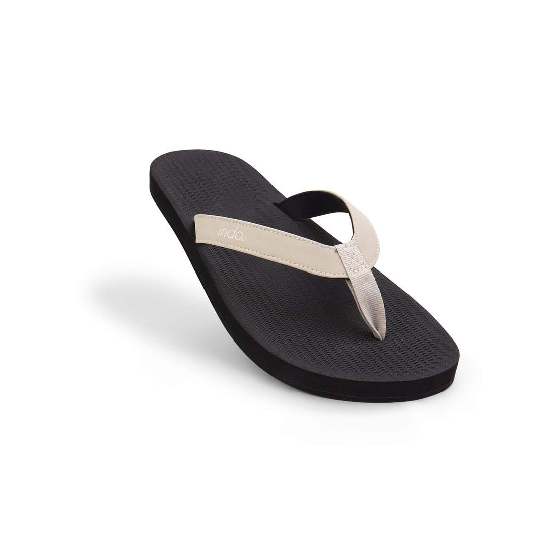 Indosole Mens ESSENTLS Flip Flops - Black/Sea Salt