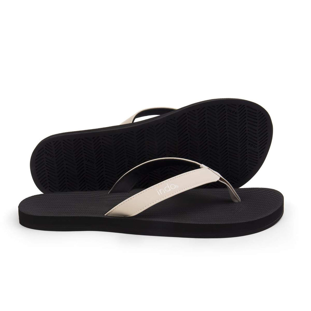 Indosole Mens ESSENTLS Flip Flops - Black/Sea Salt