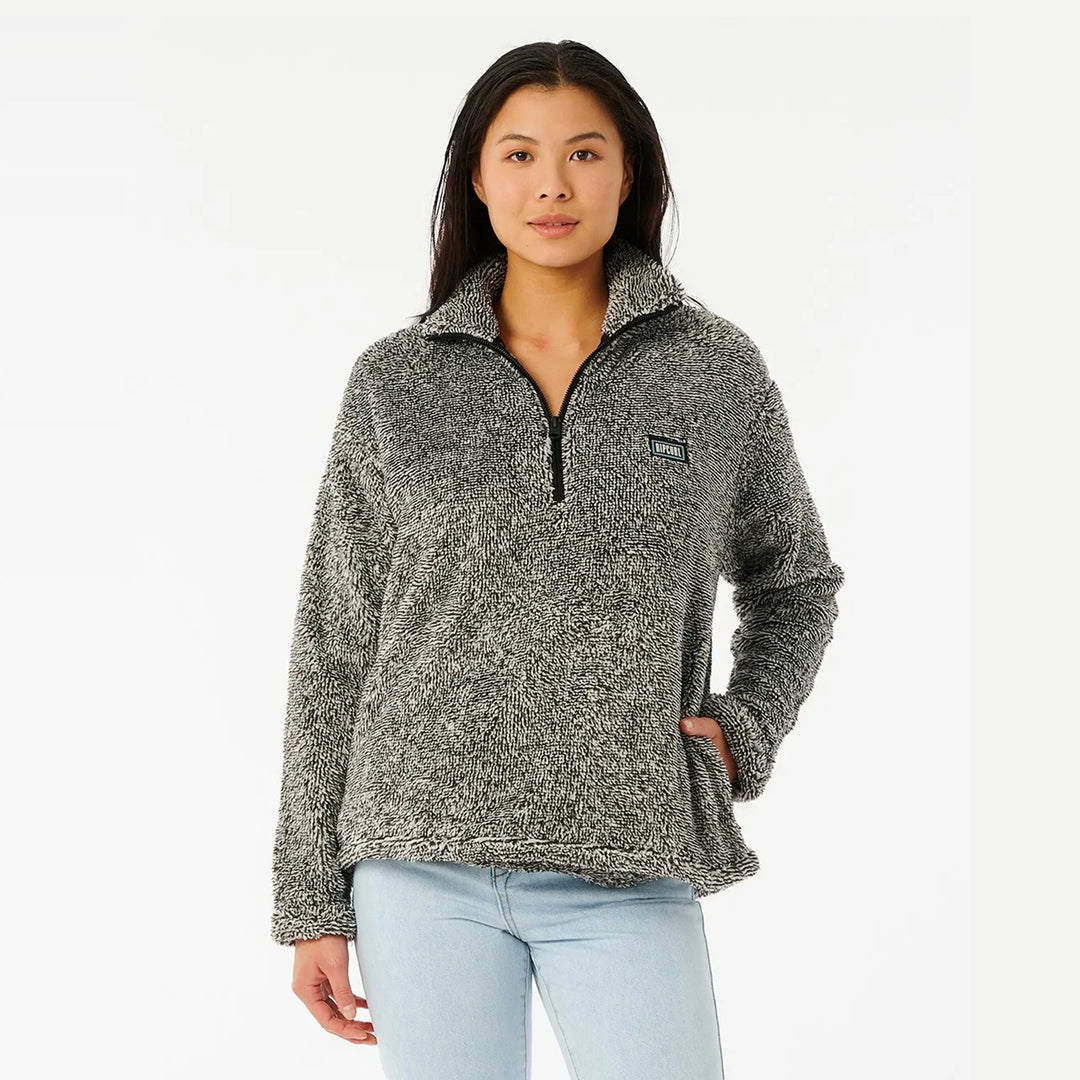 Rip Curl Dark and Stormy II 1/4 Zip Fleece - Black/White