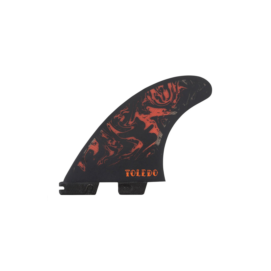 FCS II Filipe Toledo PC Aircore Tri Fins Black/Red - Large