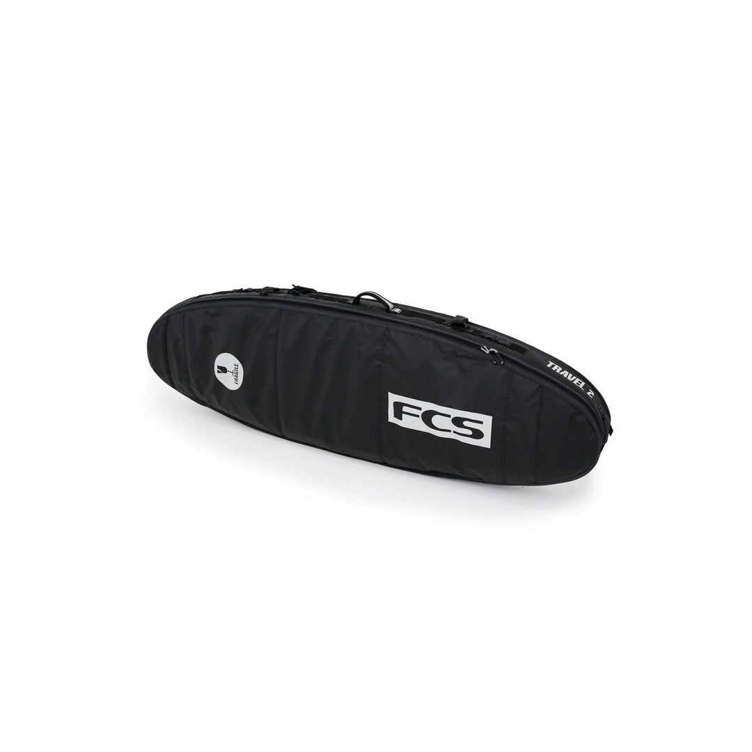 FCS Travel 2 Funboard Surfboard Bag - Black/Grey