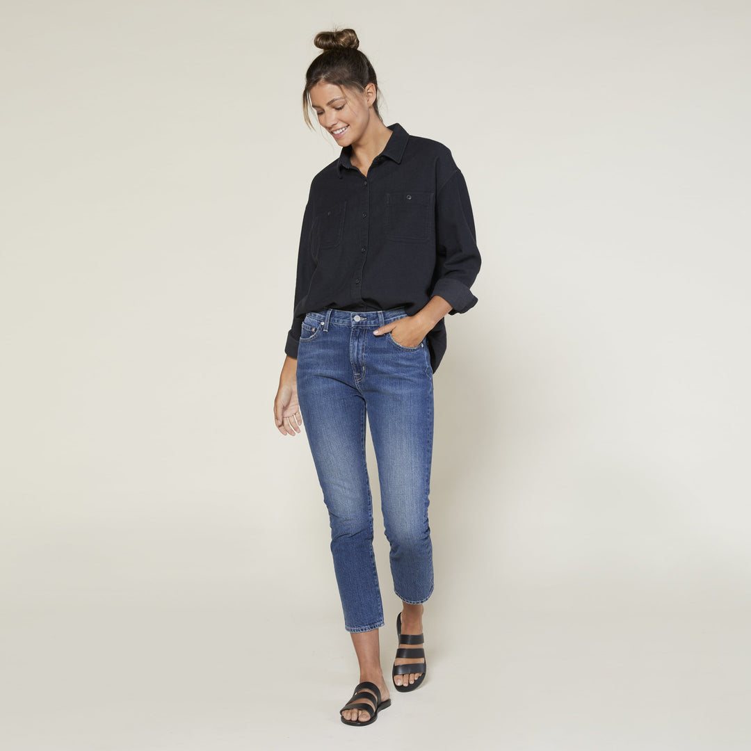 Outerknown Women's Sierra Flannel Shirt - Pitch Black