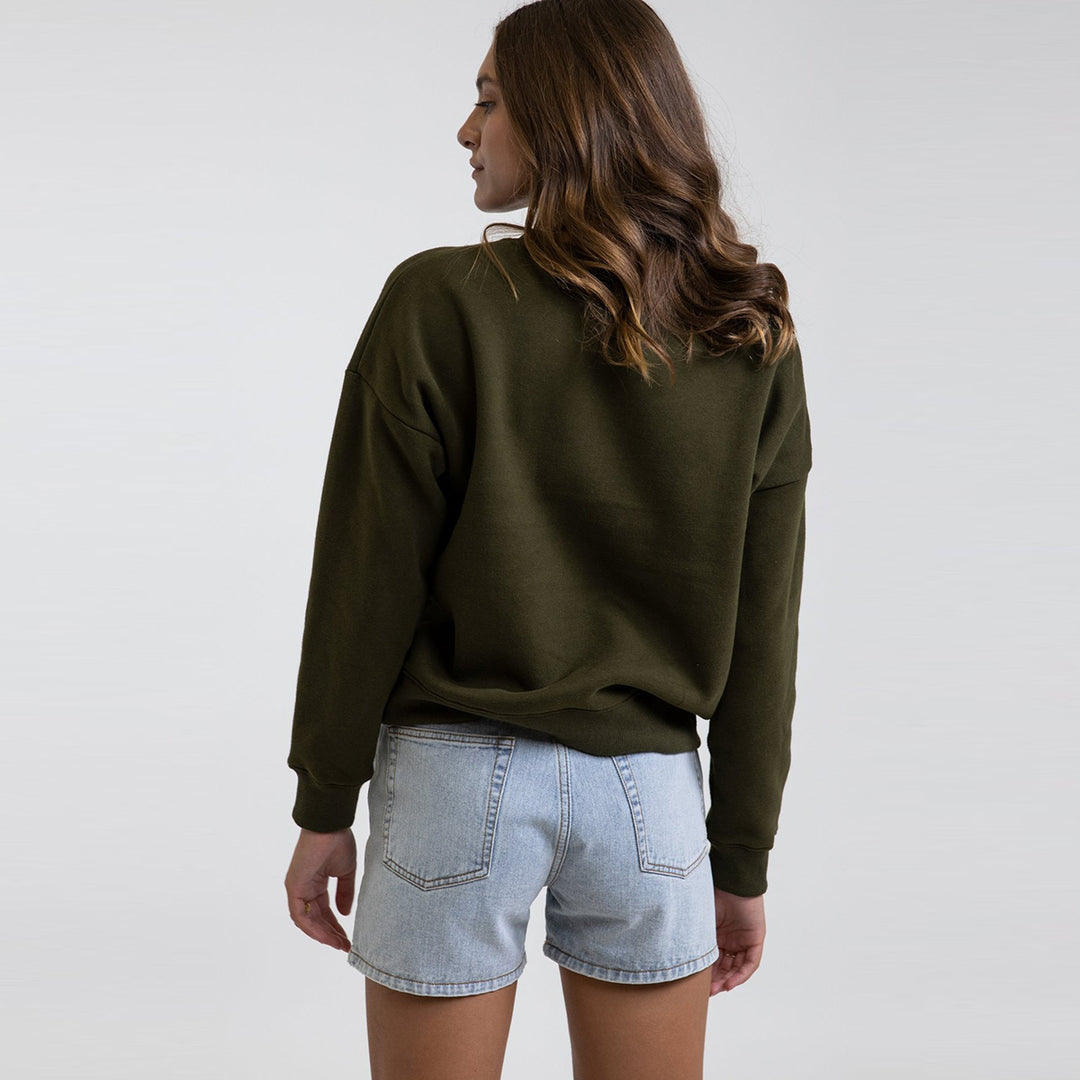 Rhythm Classic Crew Neck Fleece - Olive