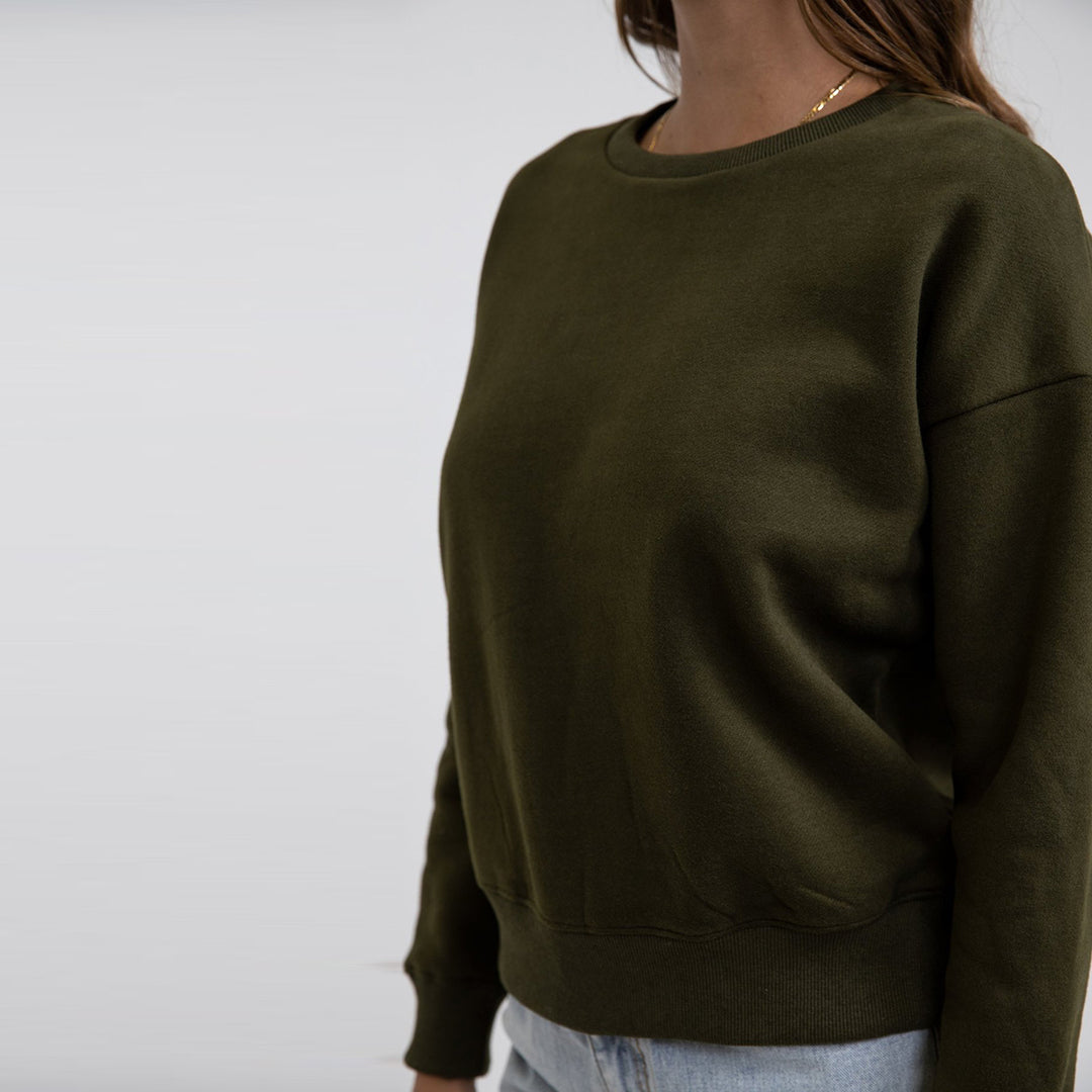 Rhythm Classic Crew Neck Fleece - Olive