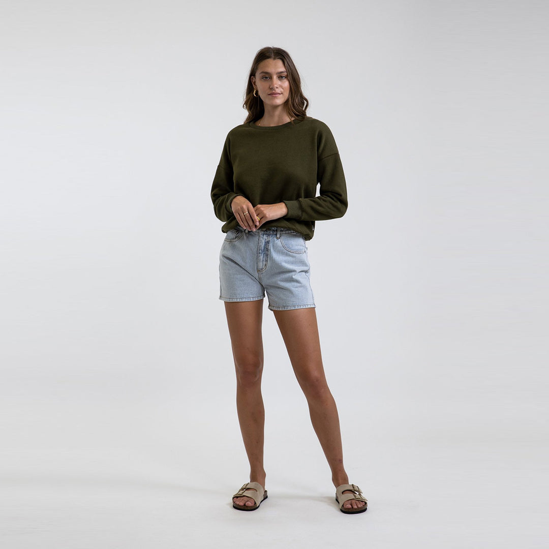 Rhythm Classic Crew Neck Fleece - Olive