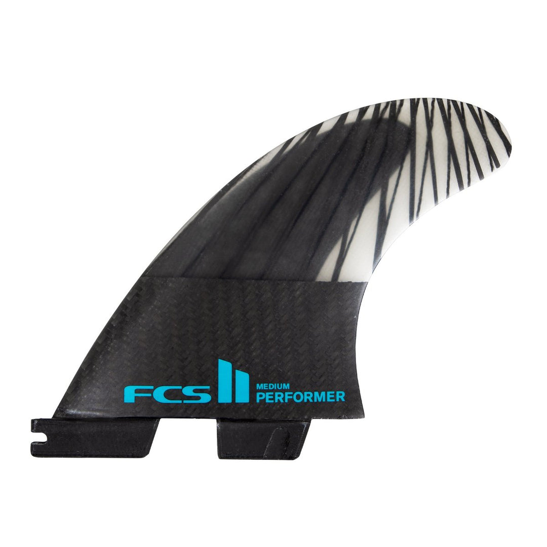 FCS II Performer PC Carbon Tri Set - Black/Teal - Various Sizes