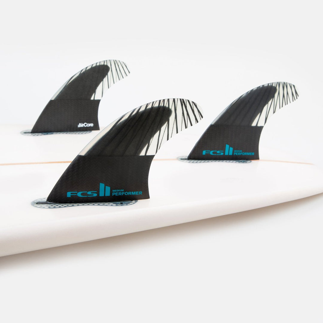 FCS II Performer PC Carbon Tri Set - Black/Teal - Various Sizes