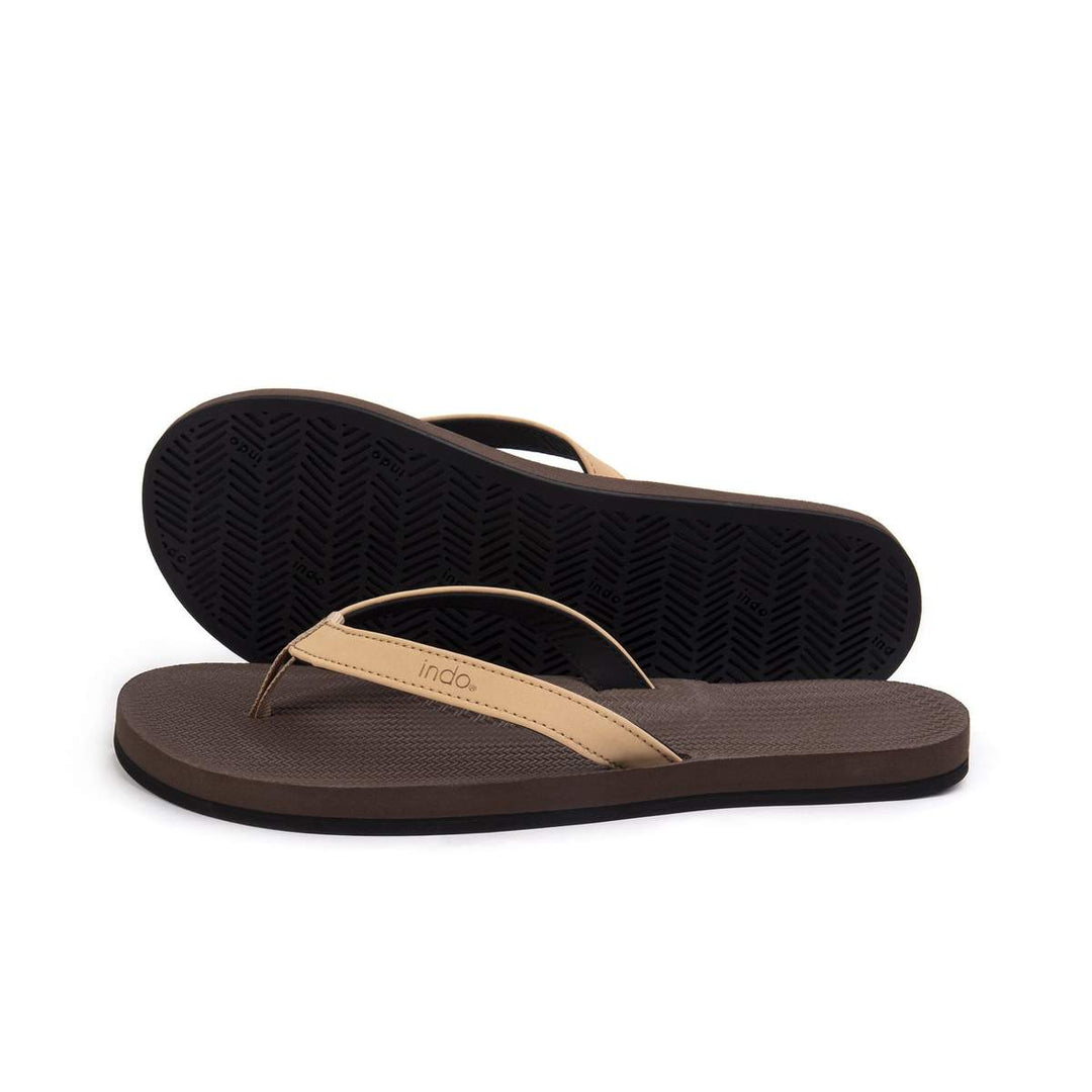 Indosole Womens ESSENTLS Flip Flops - Colour Combos - Soil