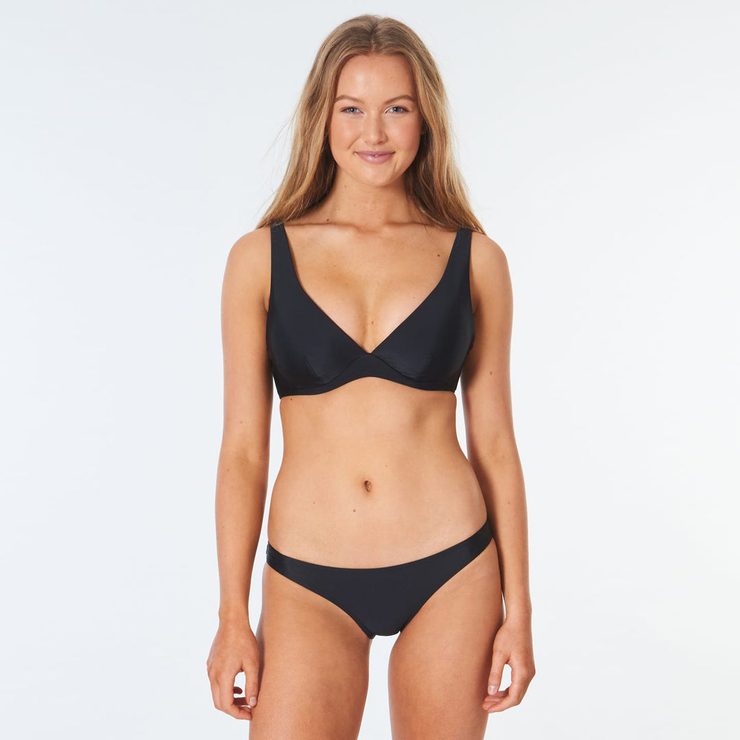 Rip Curl Classic Surf Eco Plunge D-DD Bikini Top - Black